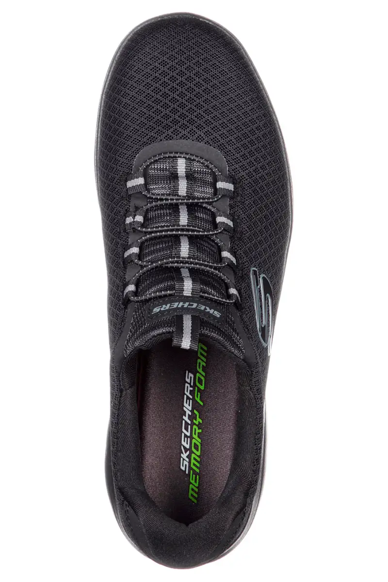 Sneakers Nere Vegan Con Tomaia in Mesh SKECHERS SUMMITS [NERO] miniatura 3