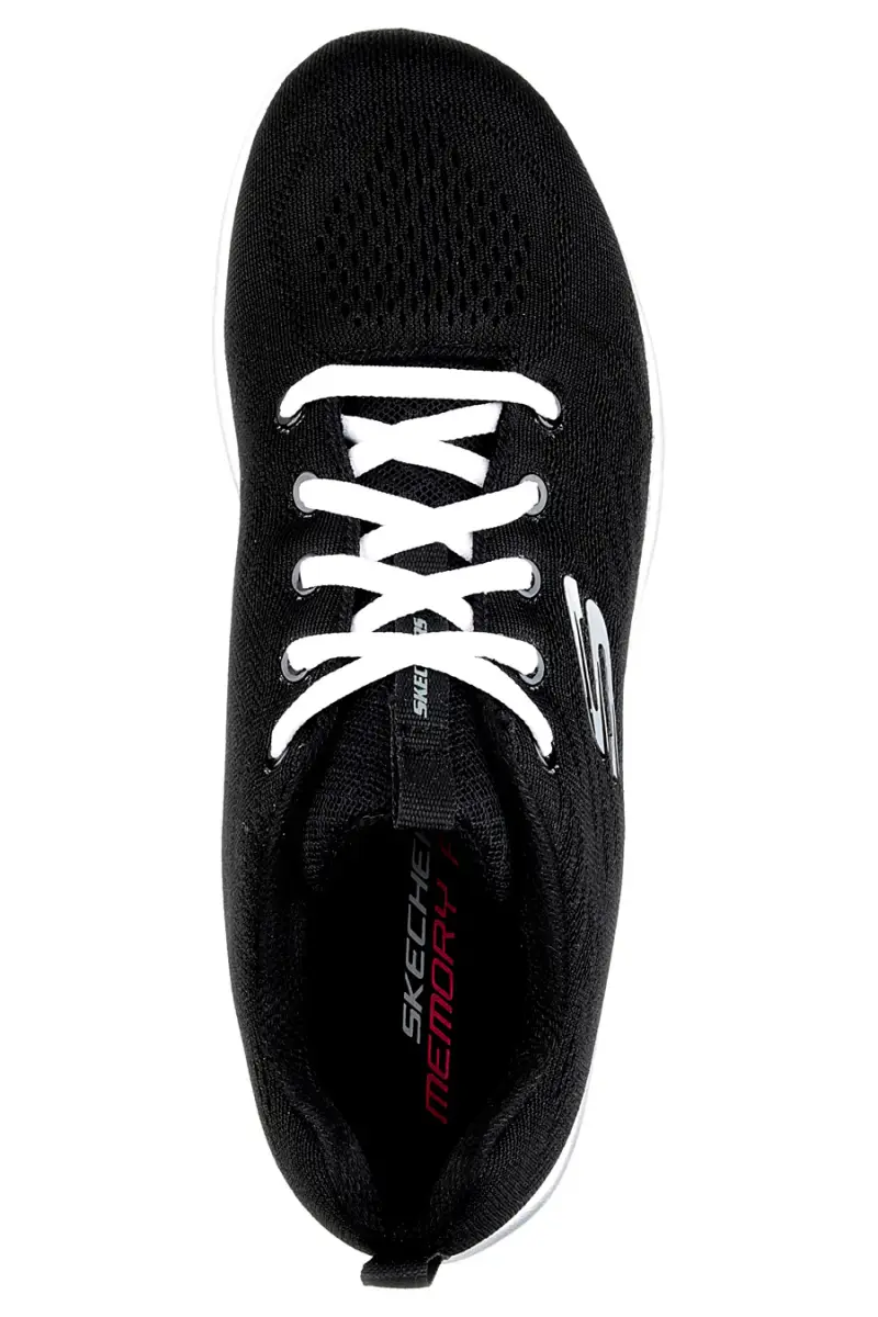 Sneakers nero bianco Memory Foam Skechers Graceful Get Connected [NERO] miniatura 5