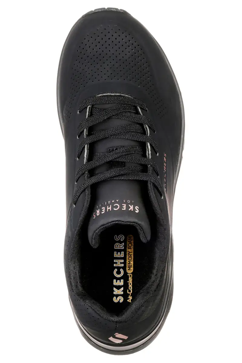 Sneakers Nero Con Air-Cooled Memory Foam Skech-Air Skechers Uno Stand on Air [NERO] miniatura 4