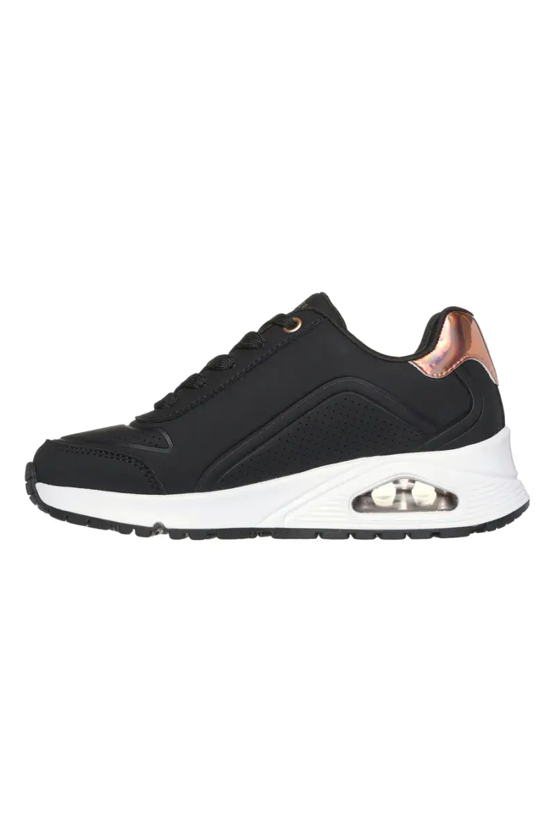 Sneakers nero con zip laterale Skechers Uno gen1 zip and stride [BLACK] miniatura 4