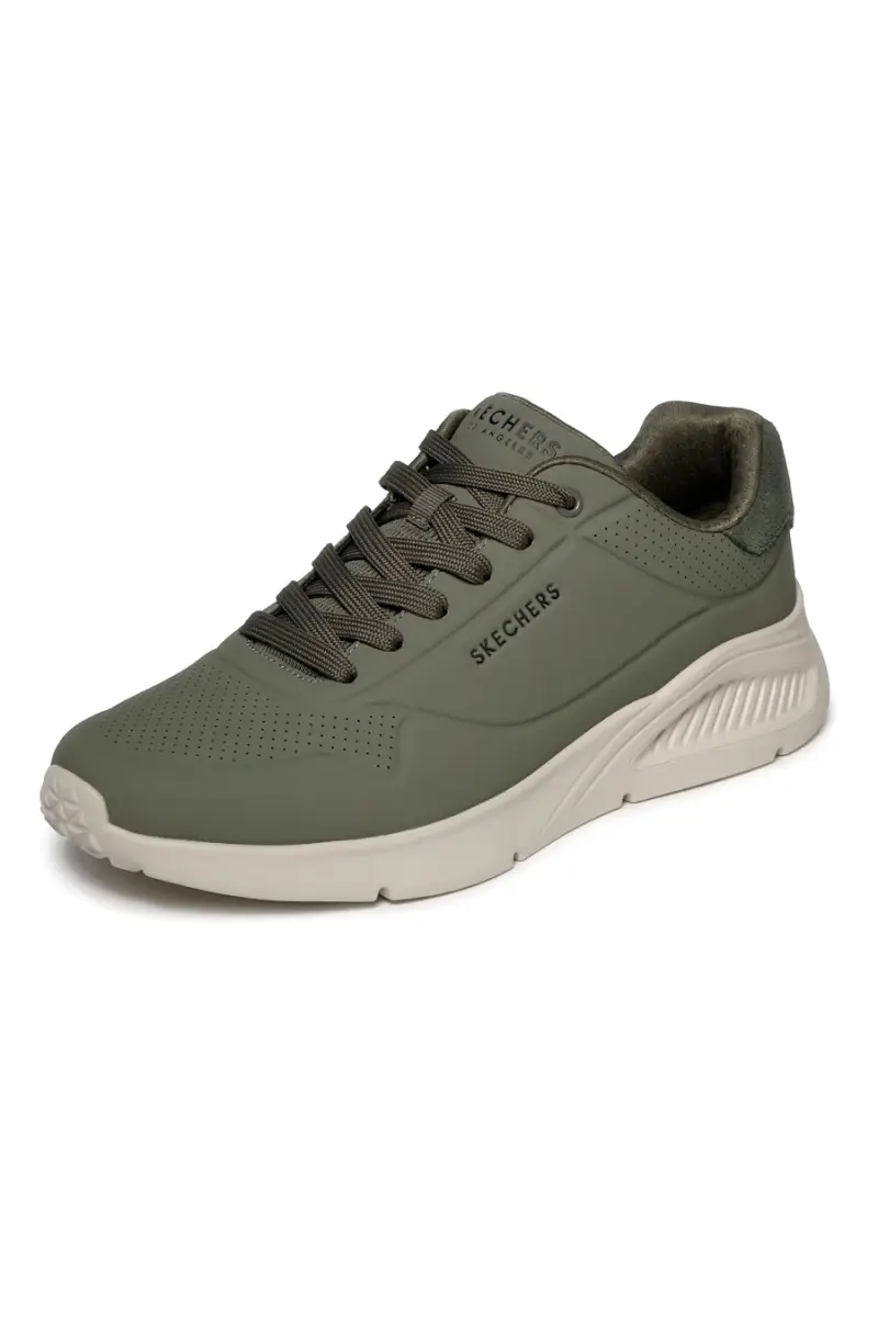 Sneakers olive con Memory Foam Skechers Uno Lite Suited Lite [VERDE OLIVA] miniatura 2