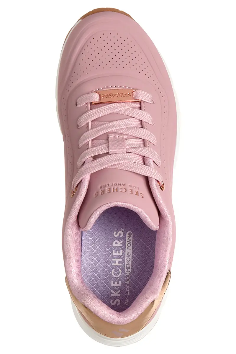 Sneakers rosa con suola ad aria e Memory Foam Skechers Uno Gen1 Shimmer Wave [ROSA] miniatura 3
