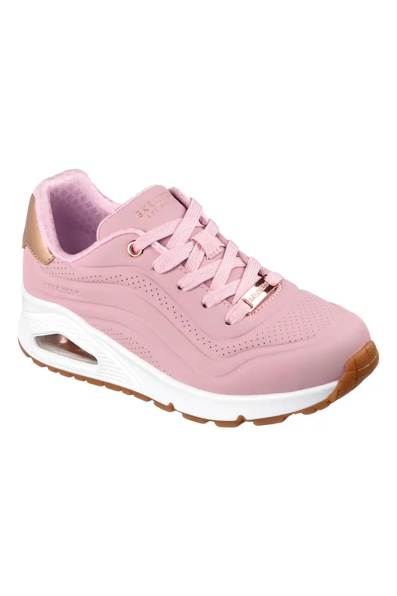 Sneakers rosa con suola ad aria e Memory Foam Skechers Uno Gen1 Shimmer Wave [ROSA] miniatura 4