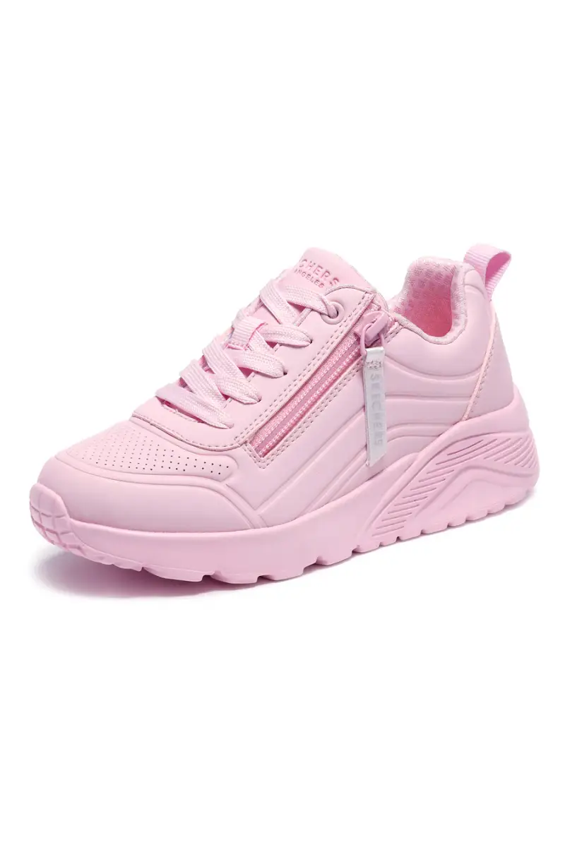 Sneakers rosa con zip laterale e platform Skechers Uno Lite Easy Zip [LITE PINK] miniatura 3