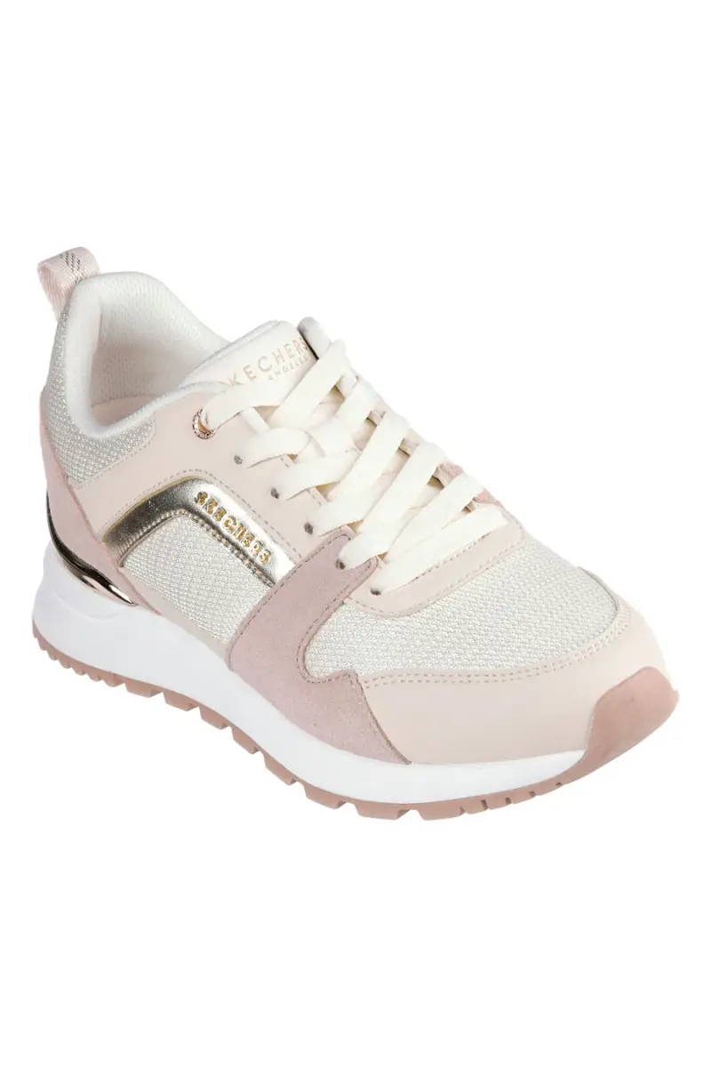 Sneakers Rosa e Oro con Tomaia in Pelle Skechers Street Runway - Posh Gal [NATURALE miniatura 2