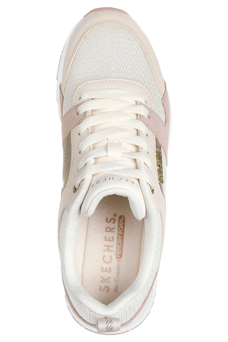 Sneakers Rosa e Oro con Tomaia in Pelle Skechers Street Runway - Posh Gal [NATURALE miniatura 3