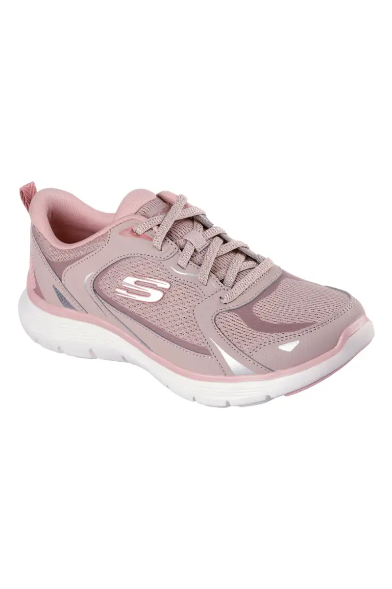 Sneakers rosa in mesh con memory foam Skechers Flex Appeal 5.0 Retro Rush [ROSSO] miniatura 2