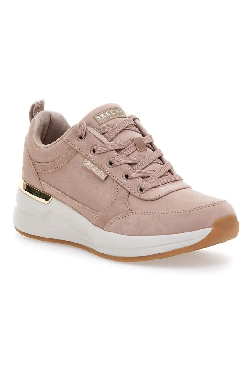 Sneakers rosa nude con zeppa e dettagli metallici Skechers Billion 2 Prissy N Plush [ROSA] miniatura 2