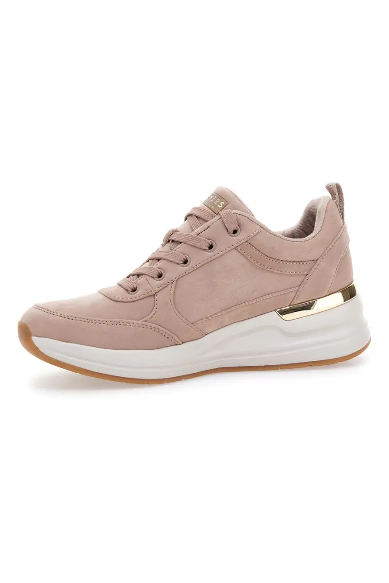 Sneakers rosa nude con zeppa e dettagli metallici Skechers Billion 2 Prissy N Plush [ROSA] miniatura 4