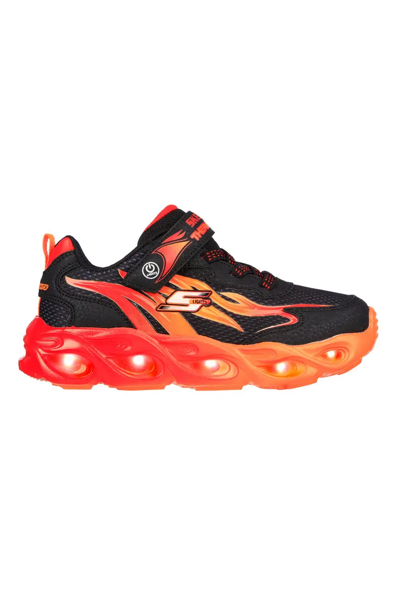 Sneakers Rosse con Fiamme da Bimbi Skechers Thermo Flash-Heat Flux [NERO]