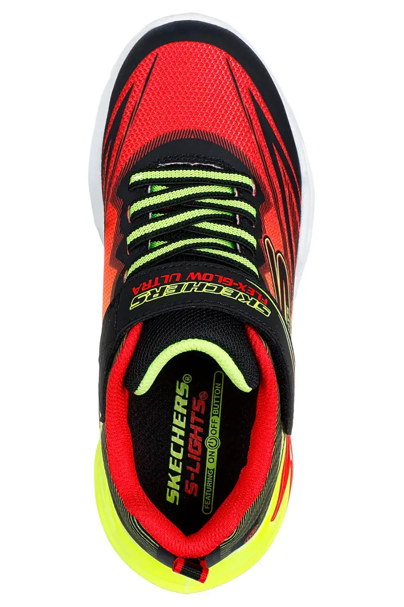 Sneakers rosse con luci chiusura a strappo Skechers Flex-Glow Ultra [NERO miniatura 4