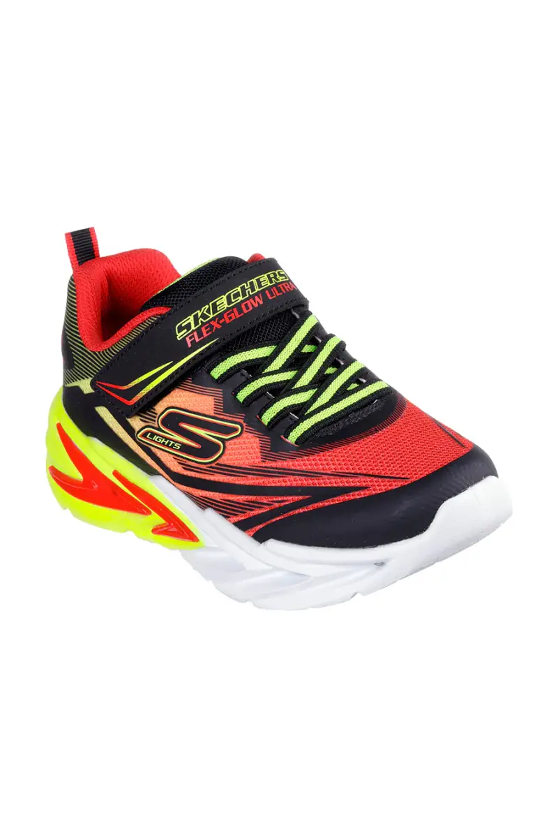 Sneakers rosse con luci chiusura a strappo Skechers Flex-Glow Ultra [NERO miniatura 5