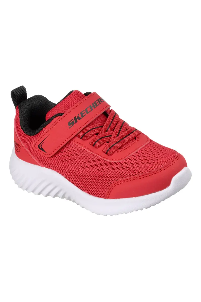 Sneakers rosso con strappo e lacci elasticizzati Skechers Bounder quantarun [ROSSO] miniatura 3