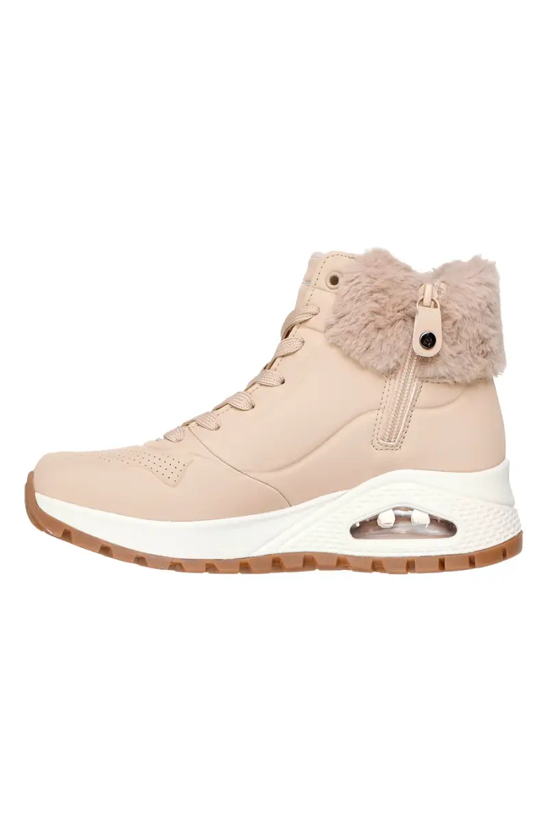 Sneakers sand con pelliccia e suola Air Skechers UNO RUGGED FALL AIR [SABBIA] miniatura 3