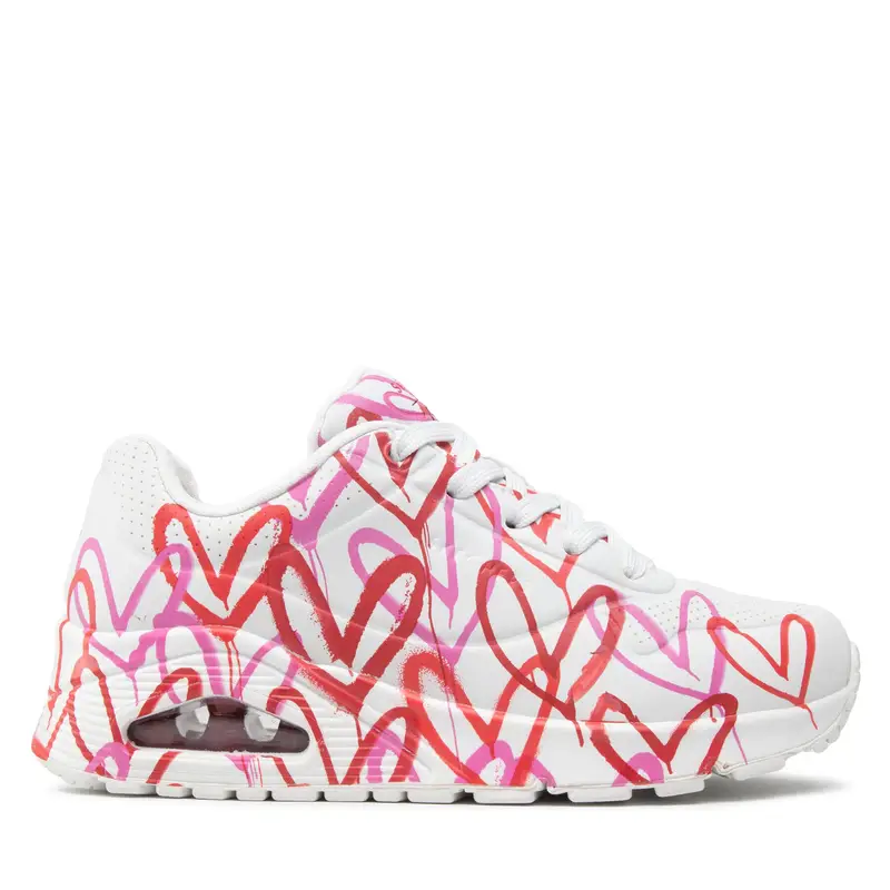 Sneakers Skechers Uno Spread The Love 155507/WRPK Bianco