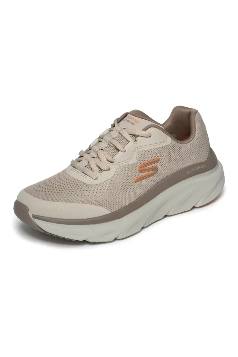 Sneakers sportive Taupe in mesh engineered con relaxed fit Skechers Dlux Walker 3 0 Bravik [BEIGE] miniatura 2