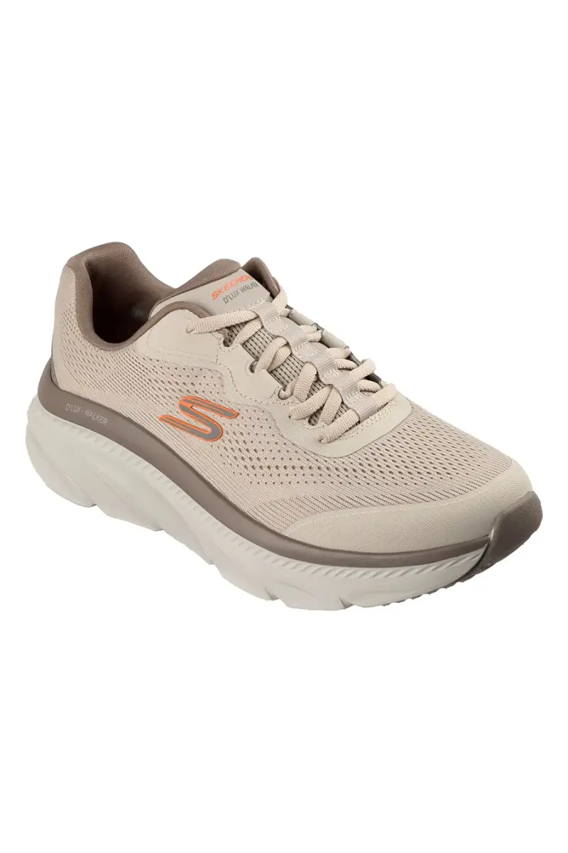 Sneakers sportive Taupe in mesh engineered con relaxed fit Skechers Dlux Walker 3 0 Bravik [BEIGE] miniatura 3