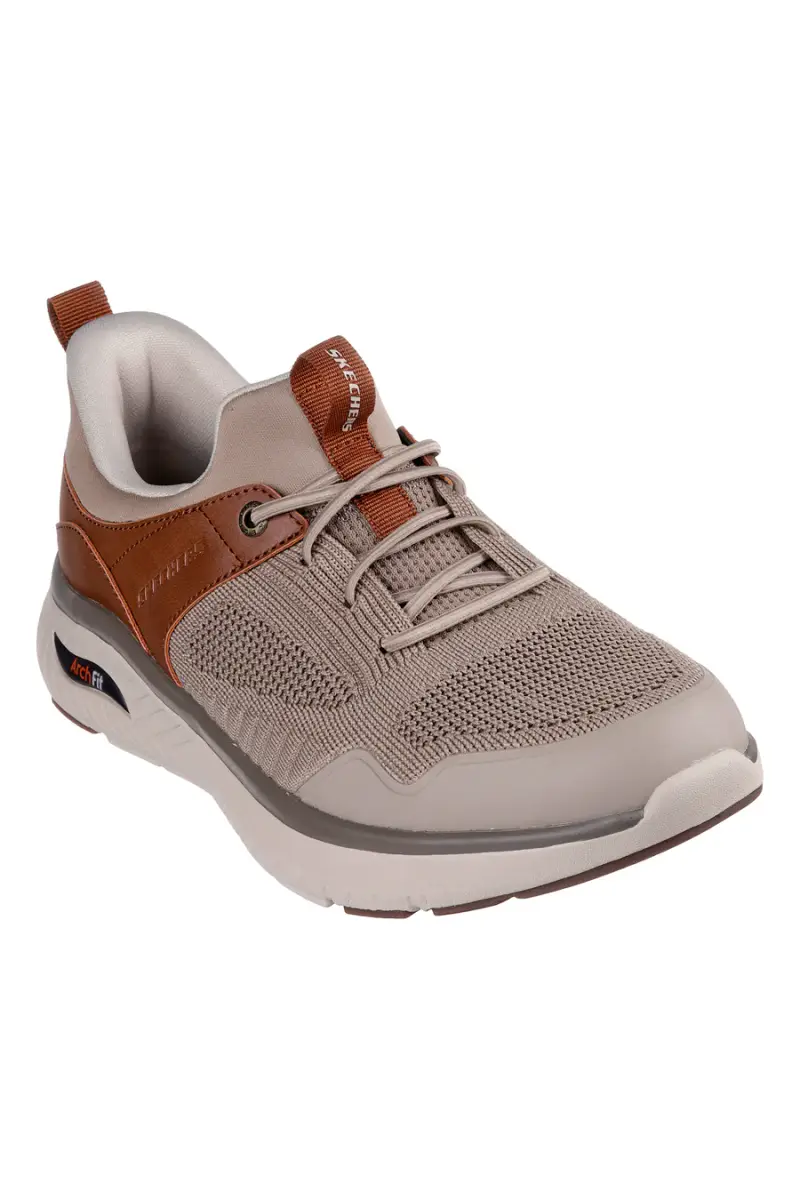 Sneakers taupe con supporto plantare Arch Fit Skechers Arch Fit Crosser Emeric [TAUPE] miniatura 4