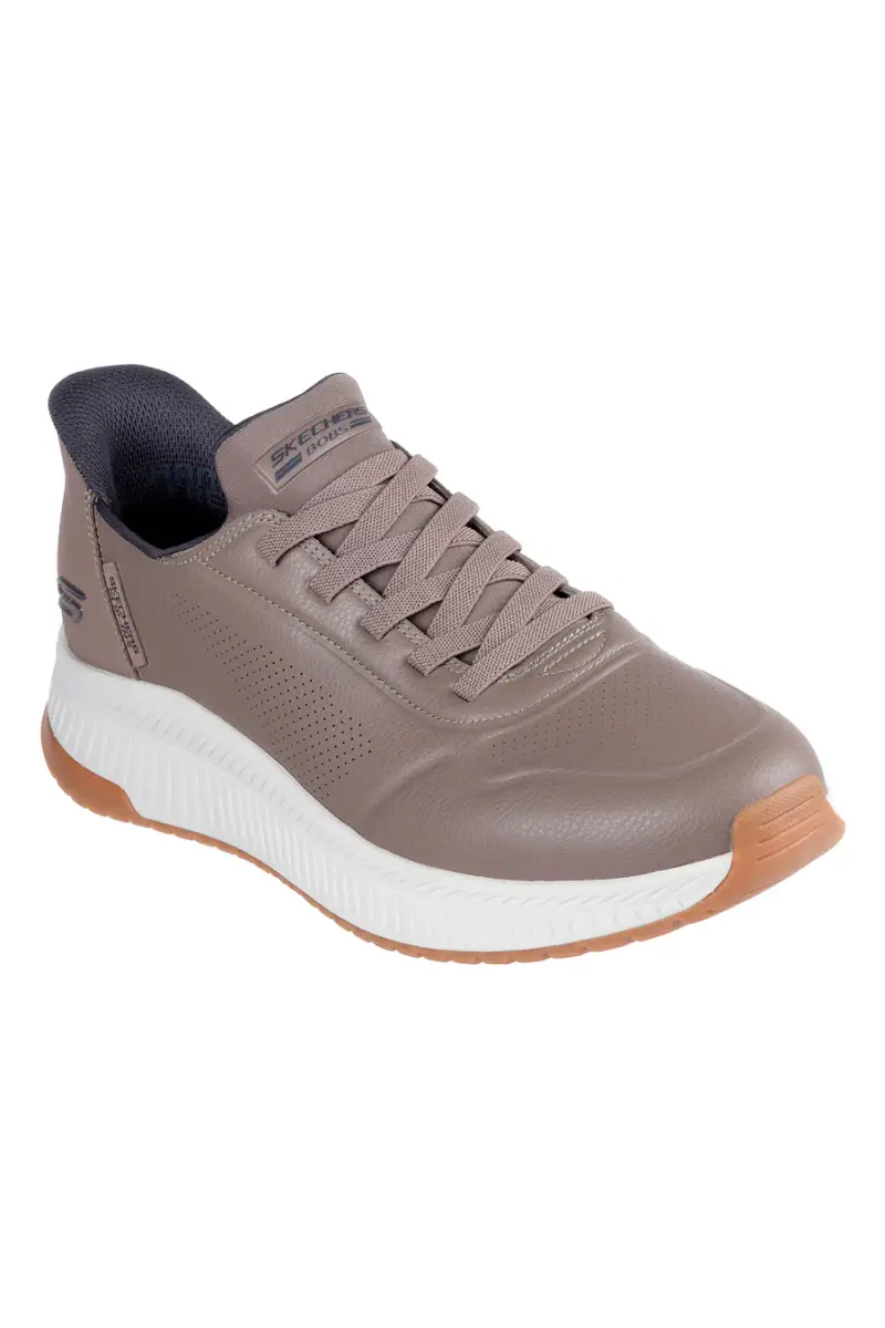Sneakers taupe in simil pelle con Memory Foam Skechers Bobs Squad 4 Direct Step [TAUPE] miniatura 2