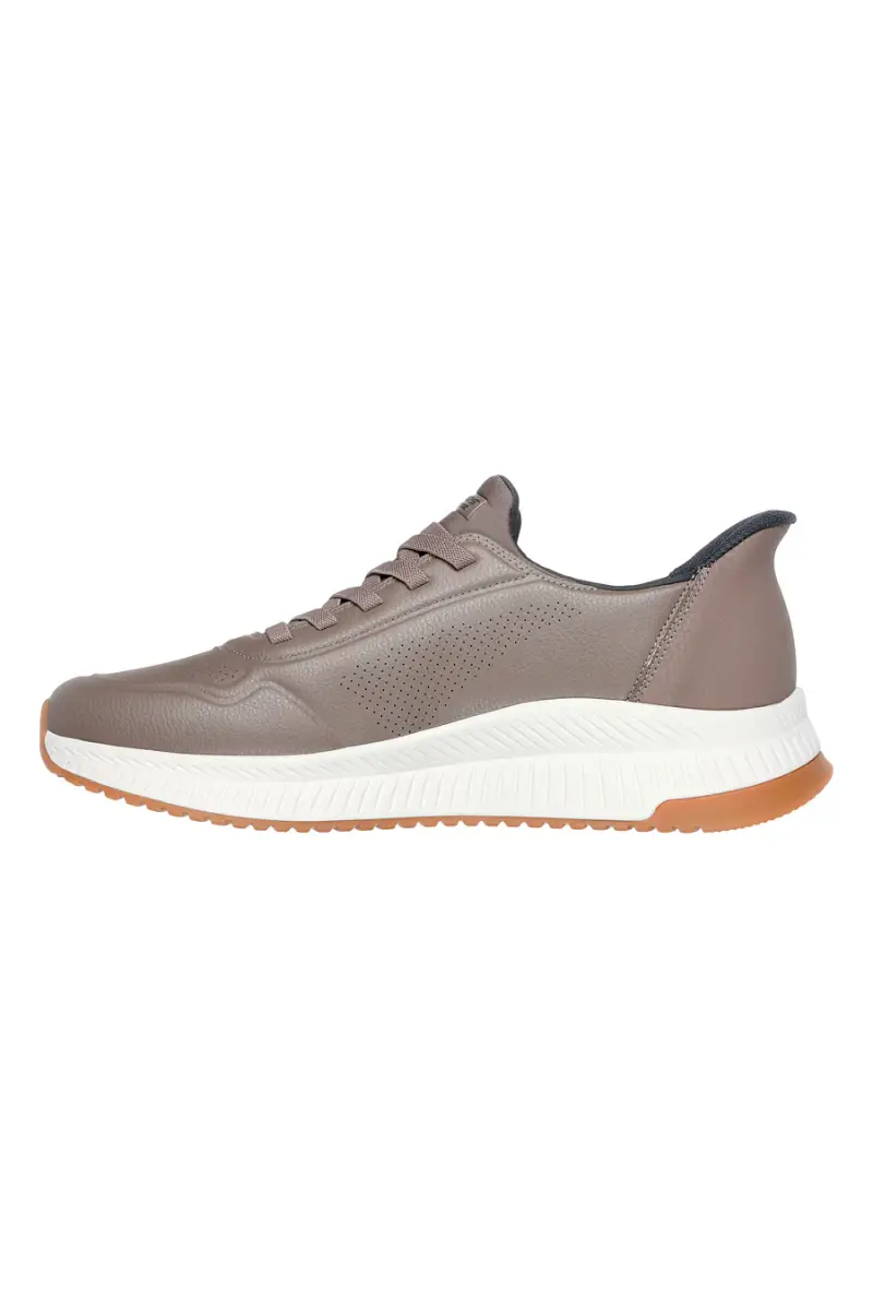 Sneakers taupe in simil pelle con Memory Foam Skechers Bobs Squad 4 Direct Step [TAUPE] miniatura 3