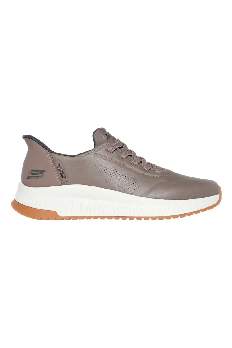 Sneakers taupe in simil pelle con Memory Foam Skechers Bobs Squad 4 Direct Step [TAUPE]