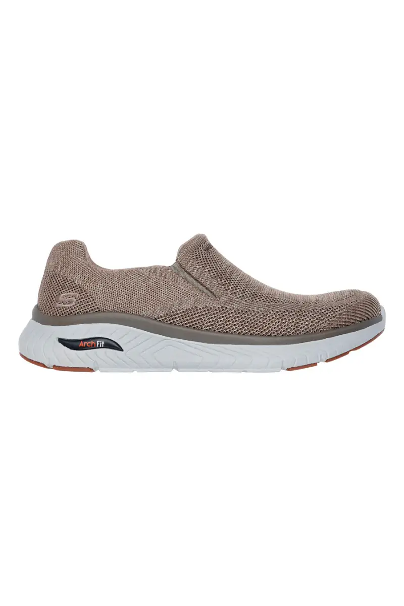 Sneakers taupe slip on in mesh Skechers Arch fit Crosser Locke [TAUPE]