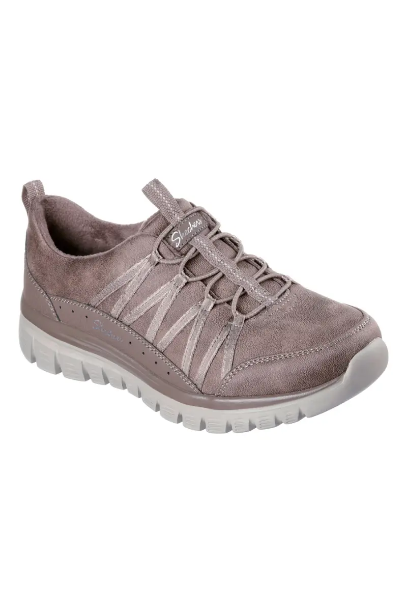 Sneakers taupe vegan lavabili con memory foam Skechers Graceful Cozy Hug [BEIGE] miniatura 2