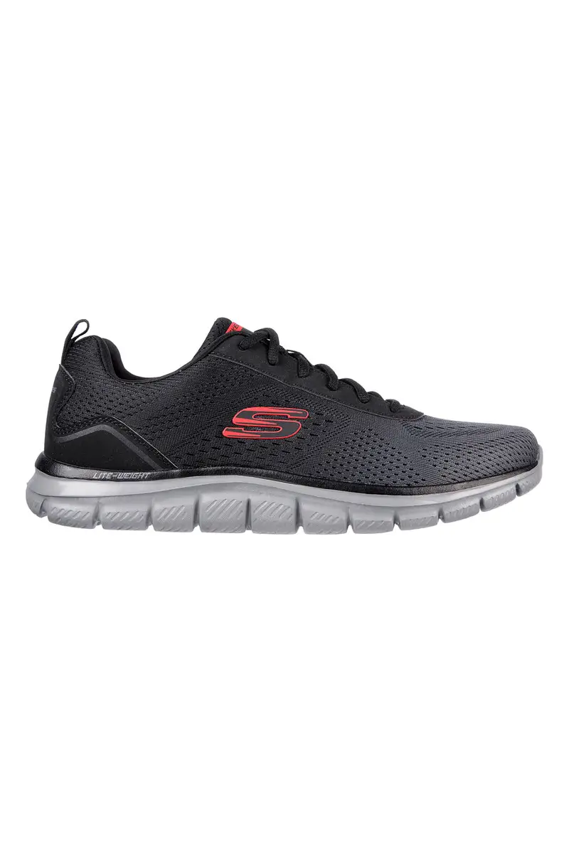 Sneakers Vegan Nere e Rosse Con Memory Foam Skechers Track - Ripkent [NERO