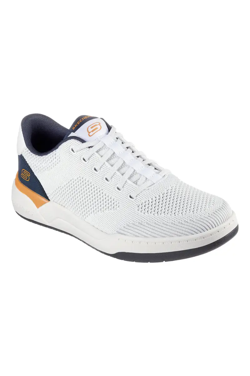 Sneakers Vegane Bianche con soletta Air-Cooled Memory Foam Skechers Relaxed Fit Corliss - Dorset [BIANCO] miniatura 2
