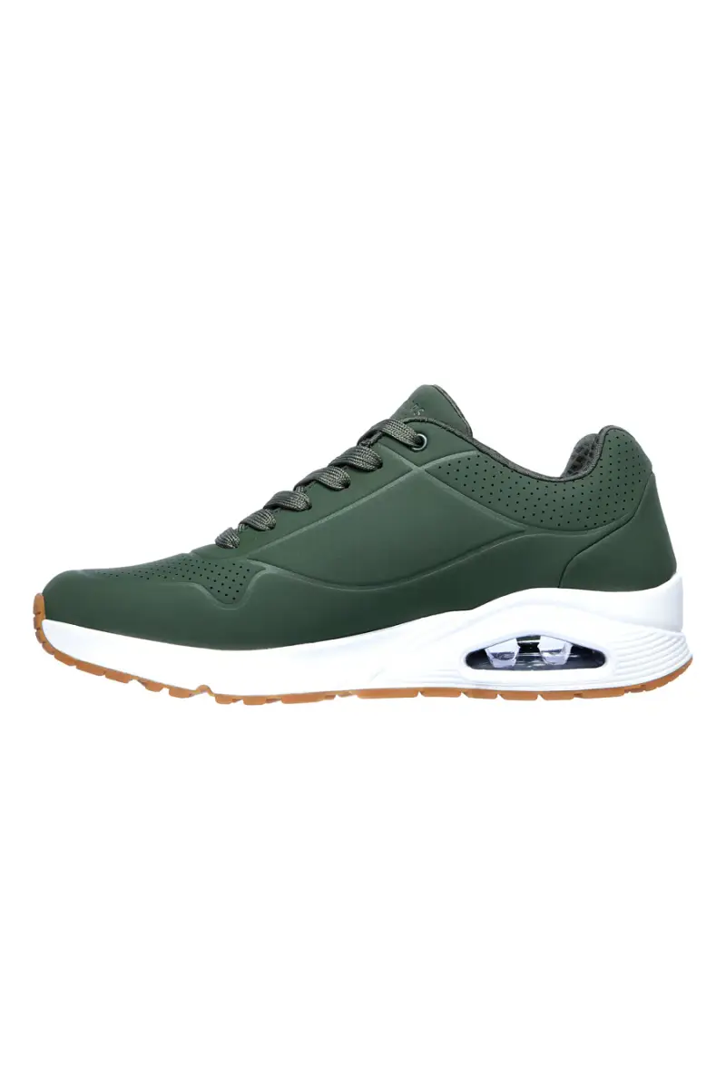 Sneakers verde militare con cuscinetto ad aria e soletta memory foam Skechers UNO Stand On Air [OLIVA] miniatura 4