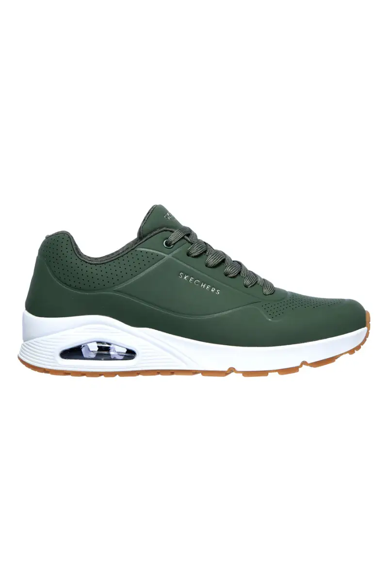 Sneakers verde militare con cuscinetto ad aria e soletta memory foam Skechers UNO Stand On Air [OLIVA]