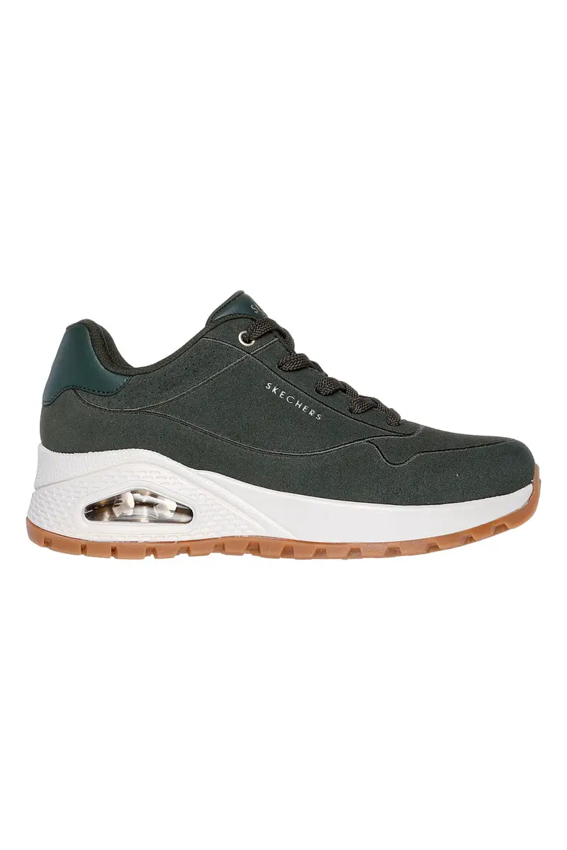 Sneakers verde oliva in suede con suola alta Skechers Uno Rugged Chillproof [VERDE]