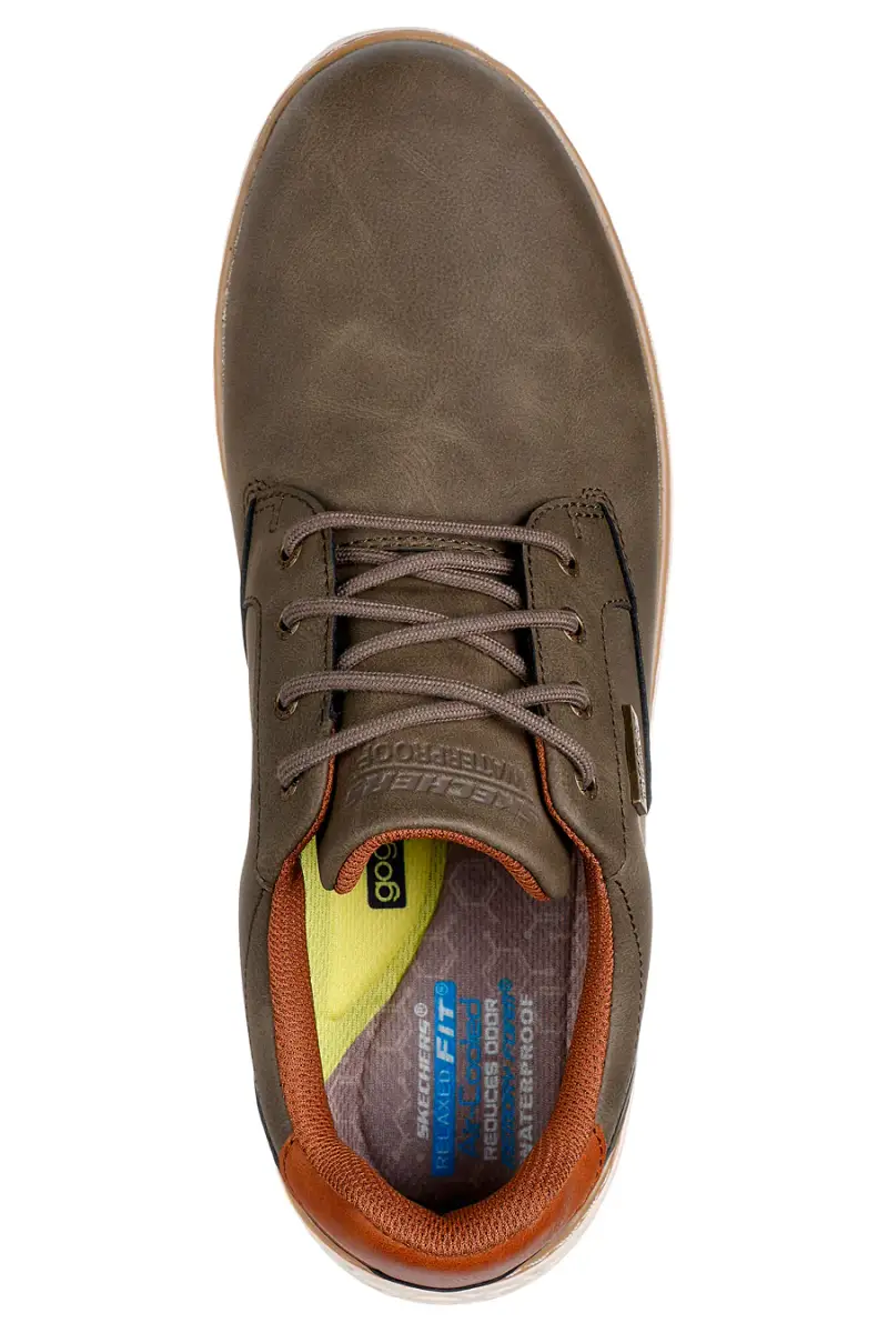 Sneakers verdi in pelle waterproof Skechers Garlan Pryor [VERDE] miniatura 3