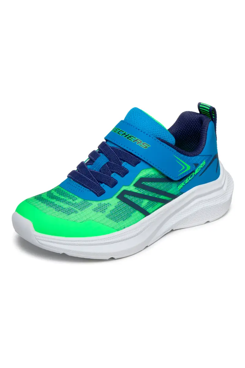Sneakers verdi leggere con chiusura a strappo Microspec Velocity Skechers [BLU miniatura 2