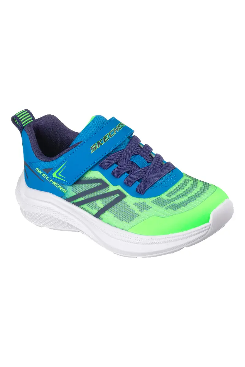 Sneakers verdi leggere con chiusura a strappo Microspec Velocity Skechers [BLU miniatura 4