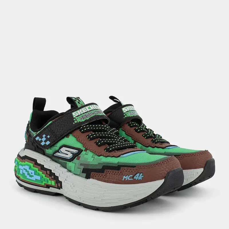 Sportive Skechers da Bambino, verde miniatura 2