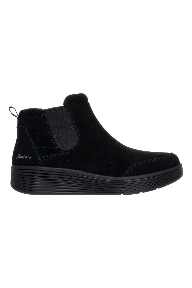 Stivaletti Chelsea neri in pelle con soletta Arch Fit Skechers Laguna Harvest Moons [NERO]