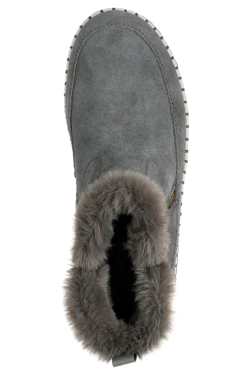 Stivaletti grigi in suede con pelliccia e Memory Foam Skechers Wilshire Blvd Fresh Zip [OLIVA SCURO] miniatura 5