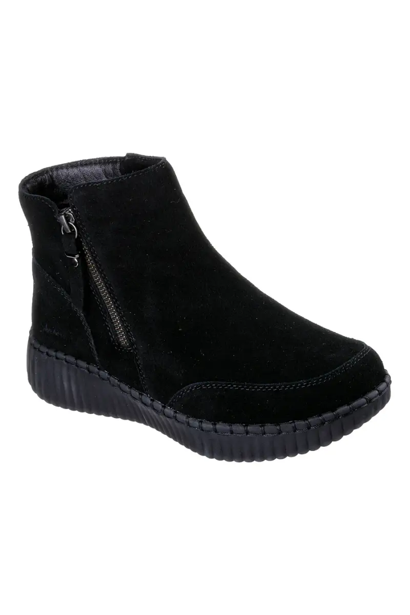 Stivaletti neri con zip e Memory Foam Skechers Wilshire Blvd Weekend Crush [NERO] miniatura 2