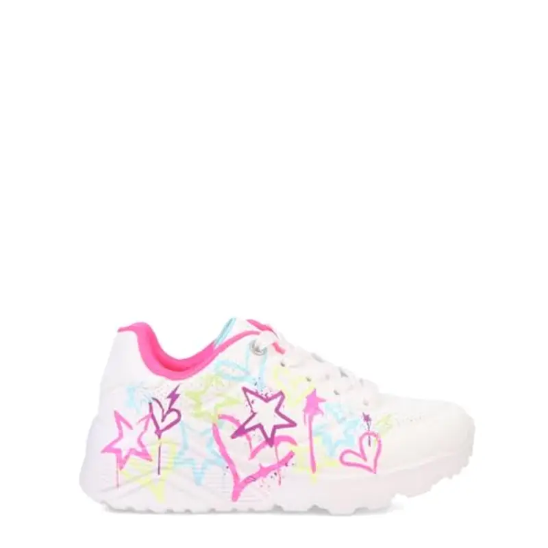 Skechers Street Girls, Sneaker, White Synthetic/Neon Multi Trim, 36 EU miniatura 3