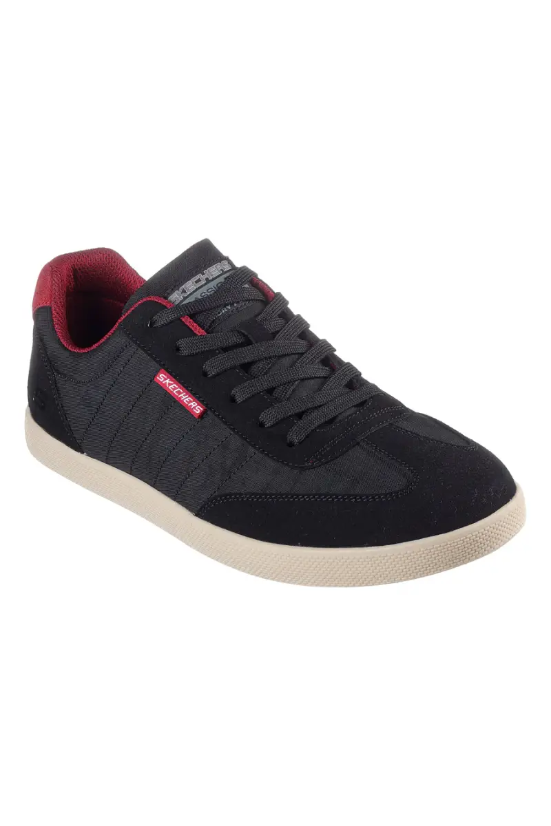 Stringate Nere con Soletta in Memory Foam SKECHERS PLACER VINSON [NERO] miniatura 2