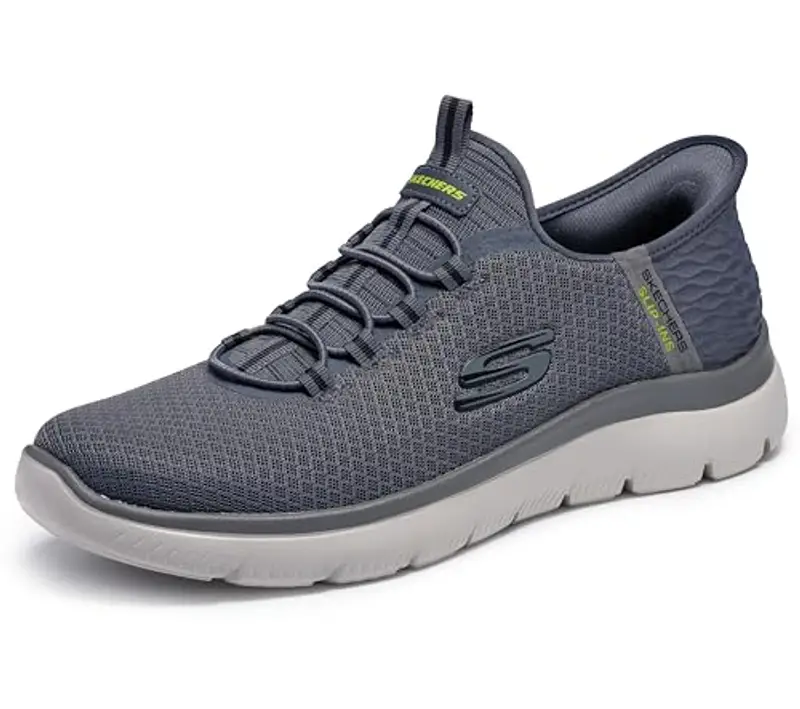 Skechers Summits High Range, Sneaker Uomo, Grigio (Charcoal Mesh Trim), 44 EU