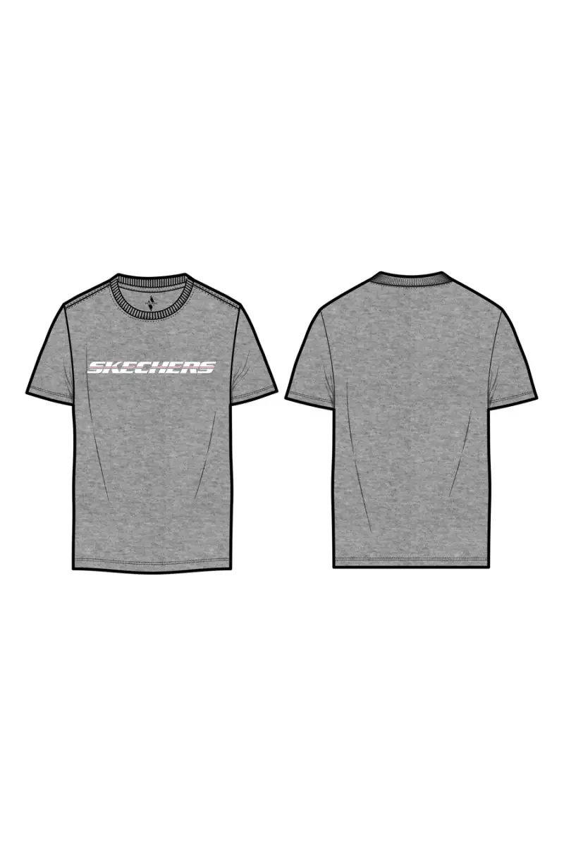 T-Shirt Grigia Skechers Strikethrough Tee [GRIGIO] miniatura 3