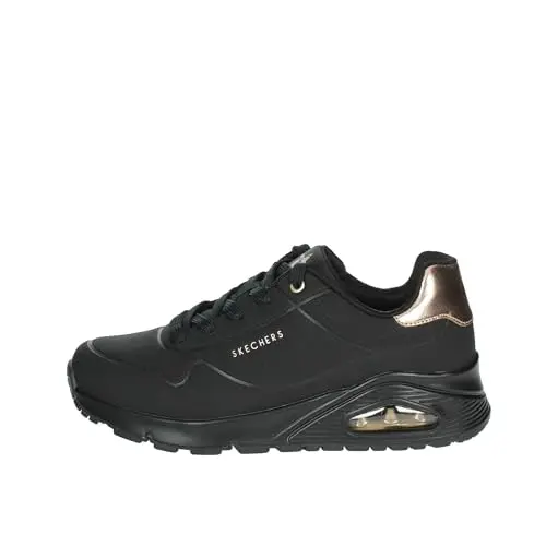 Skechers Uno Gen1 Shimmer Away, Scarpe sportive Bambine e ragazze, Black Synthetic Black Trim, 35 EU