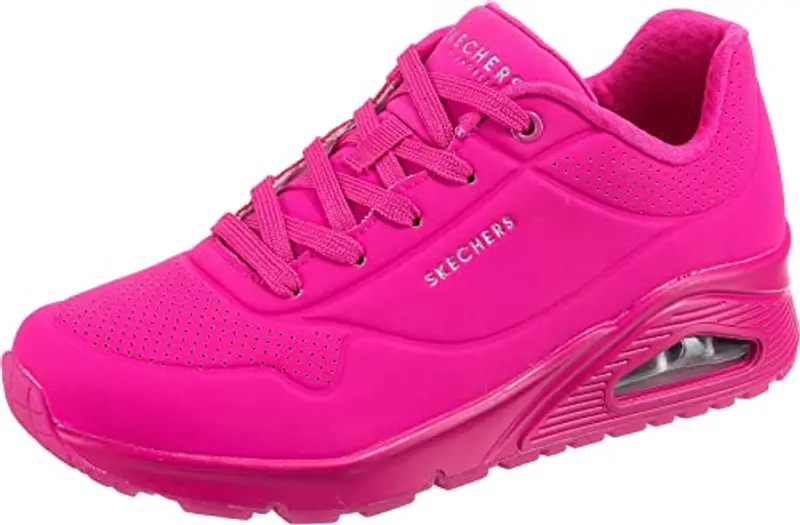 Skechers Uno - Night Shades, Sneaker Donna, Pink Hot Pink Durabuck Htpk, 36.5 EU
