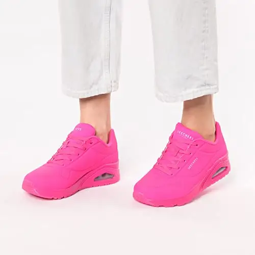 Skechers Uno - Night Shades, Sneaker Donna, Pink Hot Pink Durabuck Htpk, 41 EU miniatura 3