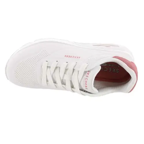 Skechers Uno, Sneaker Donna, White Durabuck Coral Suede Trim, 35 EU miniatura 3