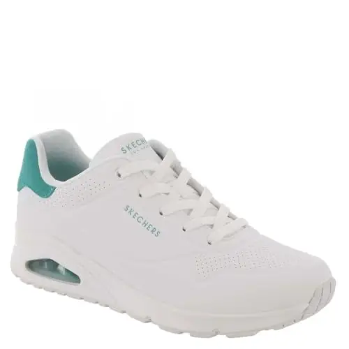 Skechers Uno, Sneaker Donna, White Durabuck Mint Suede Trim, 39.5 EU miniatura 2