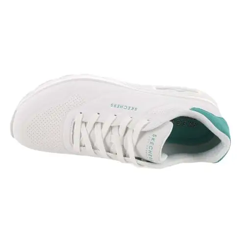 Skechers Uno, Sneaker Donna, White Durabuck Mint Suede Trim, 39.5 EU miniatura 3