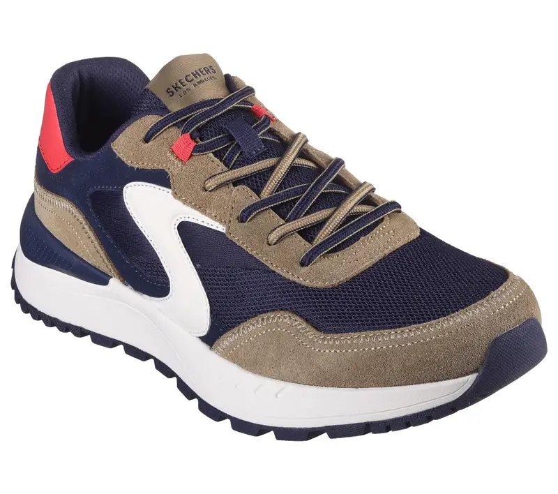 Uomo FURY FURY LACE LOW Sneakers Bruno / Grigio / Blu / Giallo | Skechers Blu navy